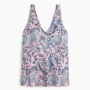 J. Crew x Abigail Borg Floral Pink and Blue Women's Top